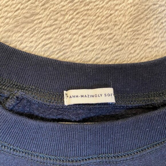American Eagle Womans Navy Sweatshirt With "Peace" Patch Design Ah-Mazingly Soft - Picture 7 of 10